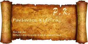 Pavlovics Klára névjegykártya