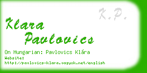 klara pavlovics business card